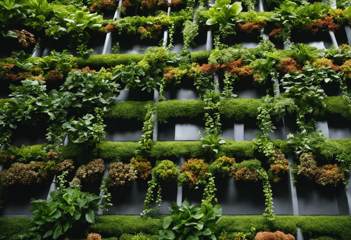 Mur végétal professionnel, des plantes détaillées, résolution 4K