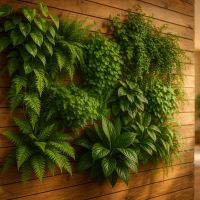 Mur végétal intérieur : bois et nature