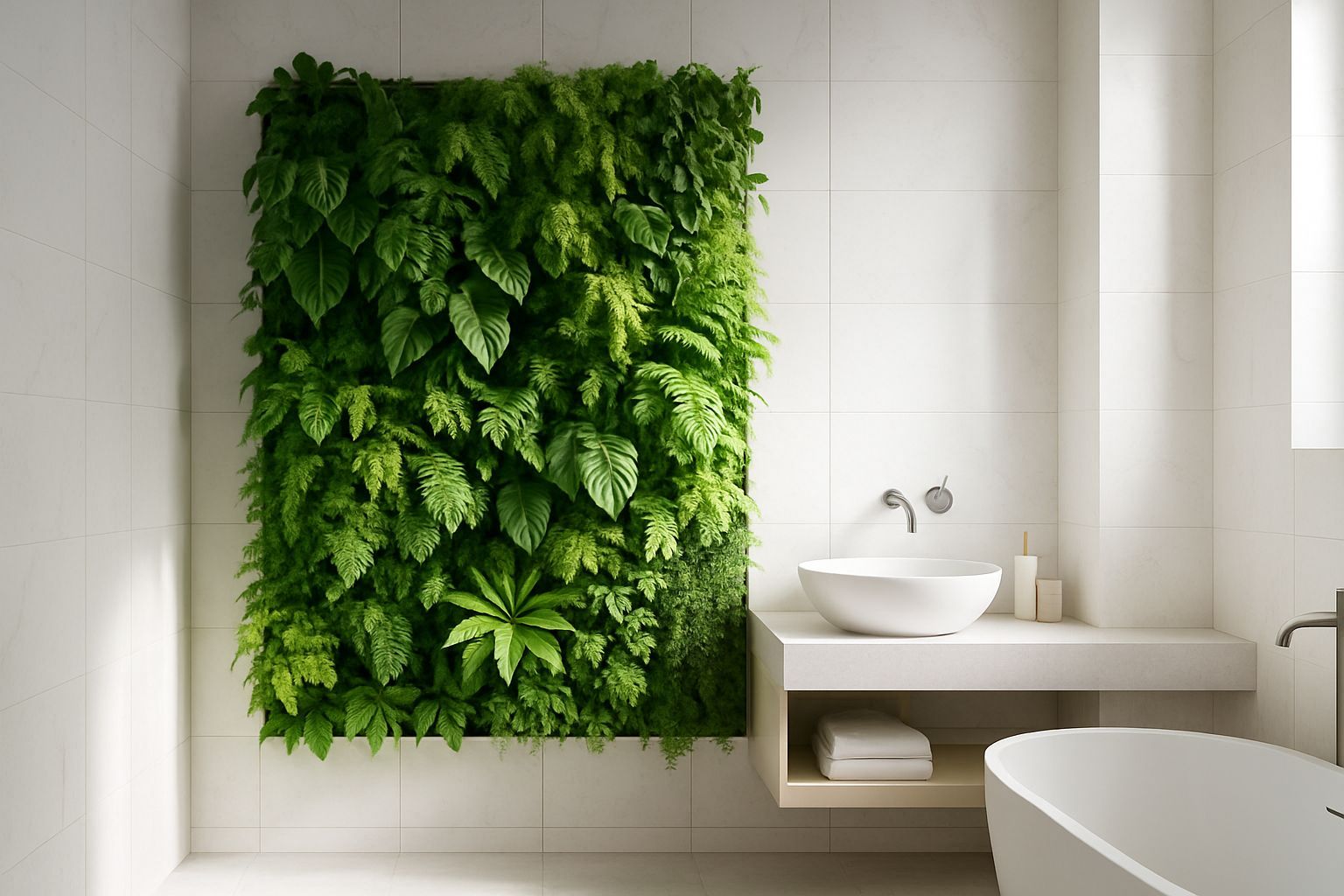 Comment réussir son mur végétal en salle de bain ?