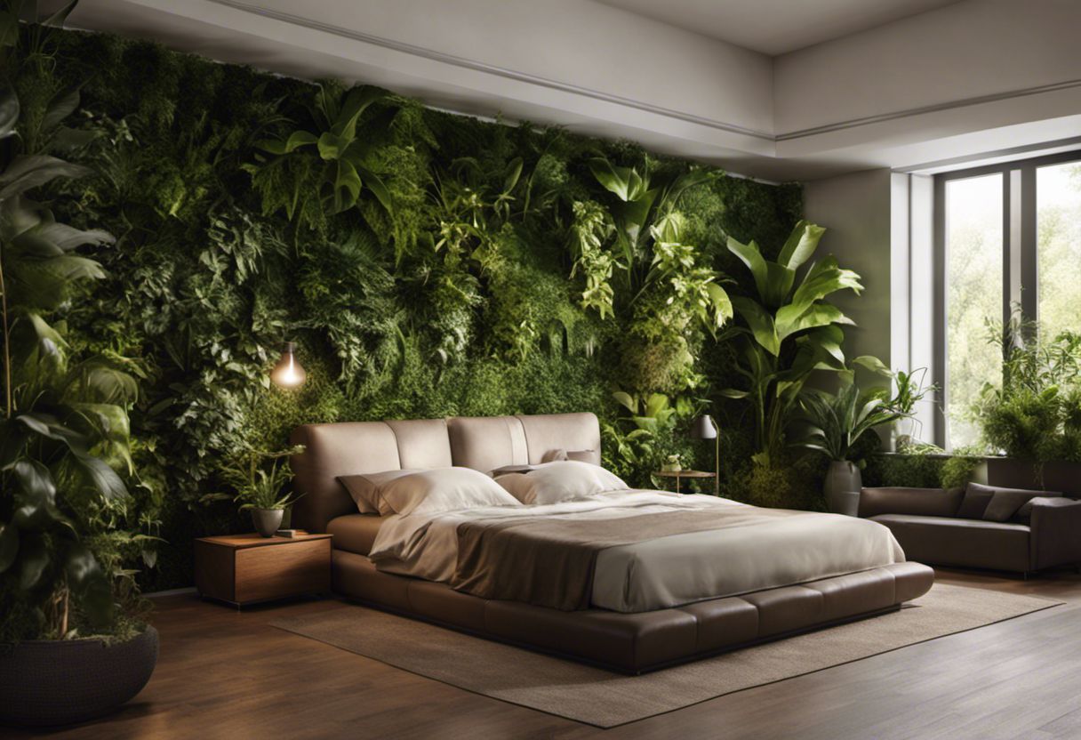 Mur de chambre avec une multitude de plantes